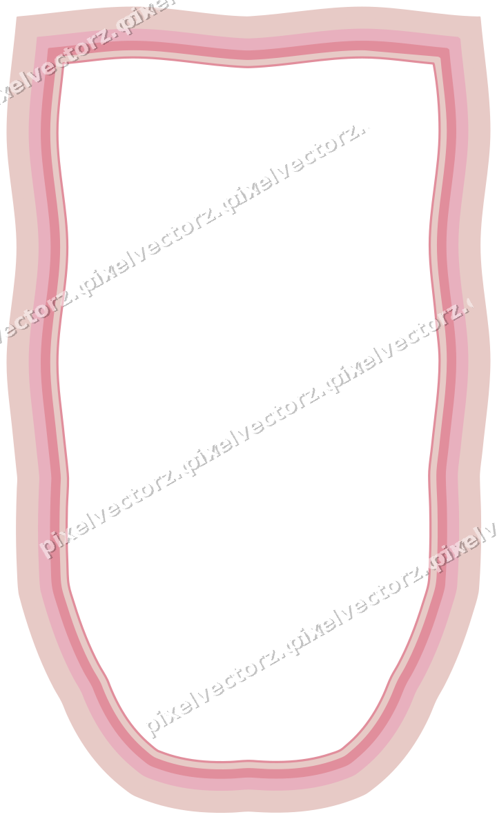 Decorative line art frame in pale pink and pale red with shield