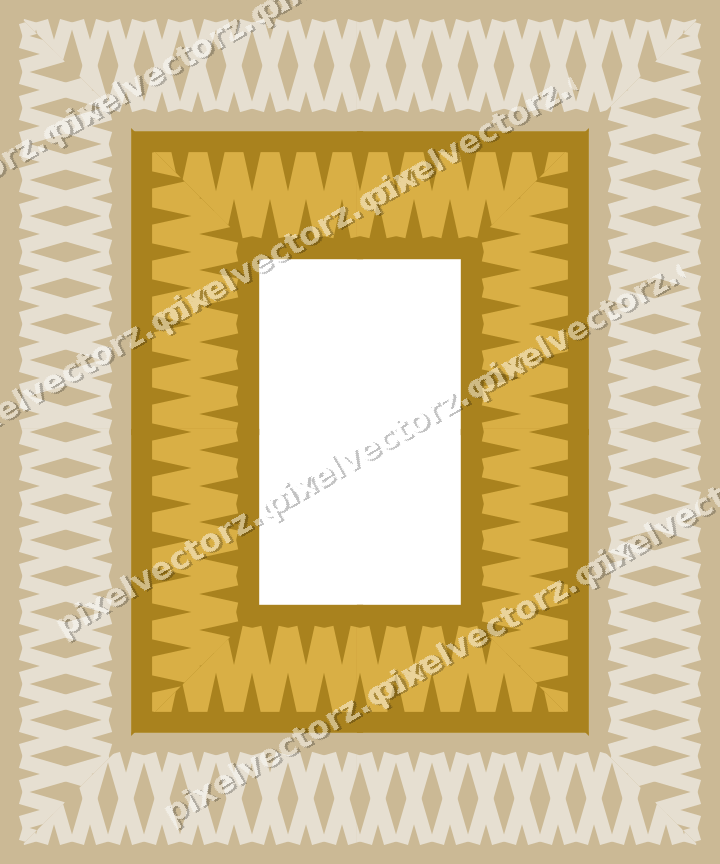 Decorative picture frame border in amber and green with cross band