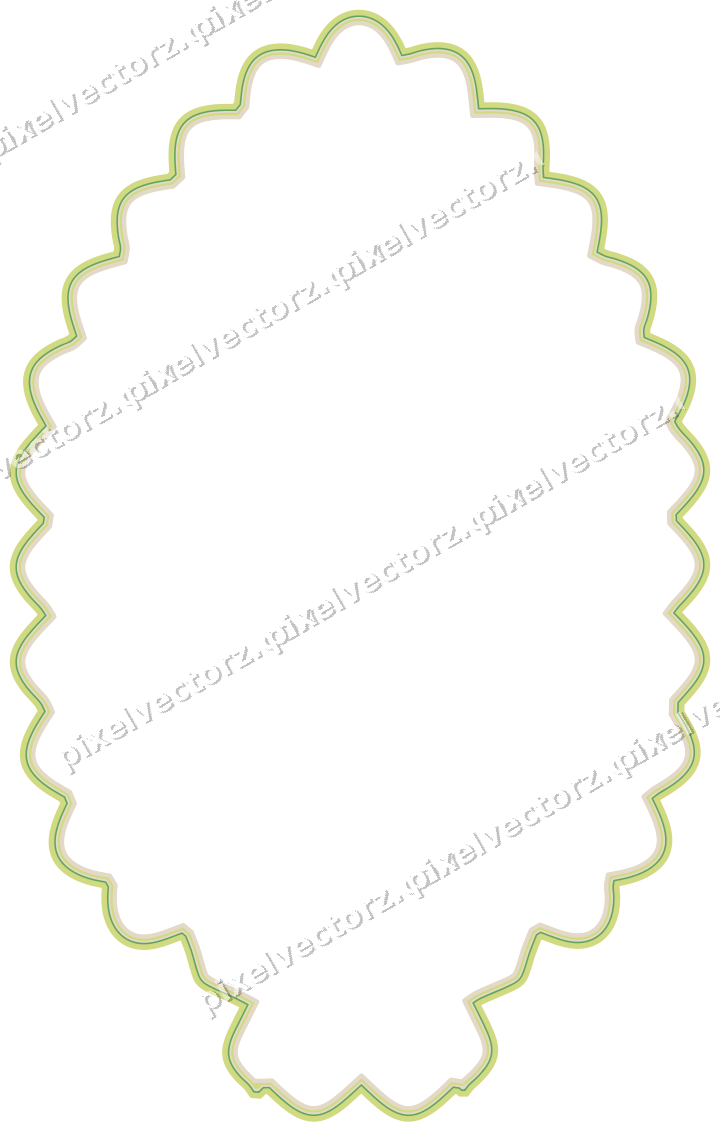 Decorative line art frame in lime and yellow with label plaque