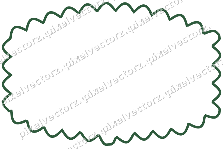 Decorative line art frame in dark green and amber with label plaque