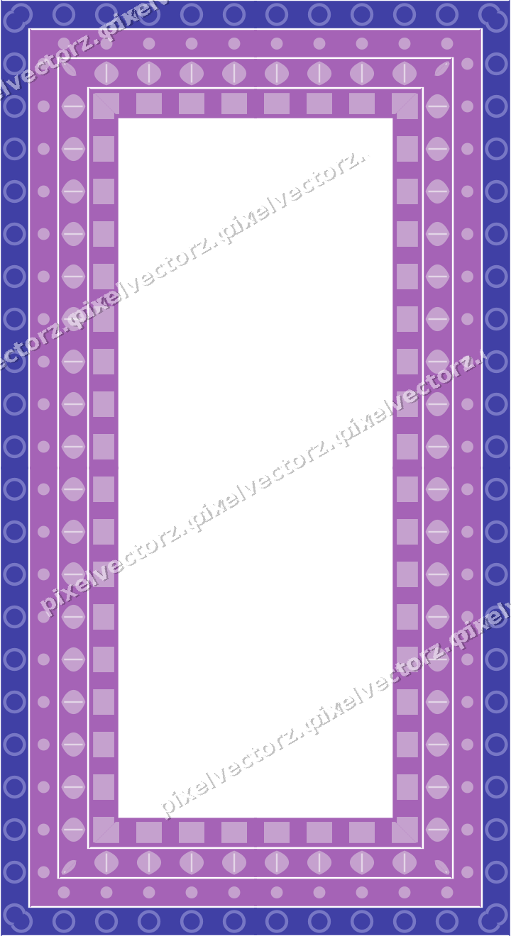 Decorative picture frame border in purple and blue with ring chain