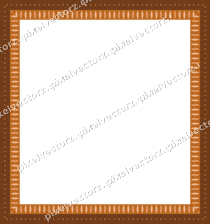 Decorative picture frame border in orange and teal with leaf moulding