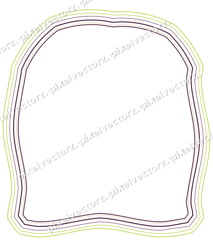 Decorative line art frame in dark magenta and lime with label plaque