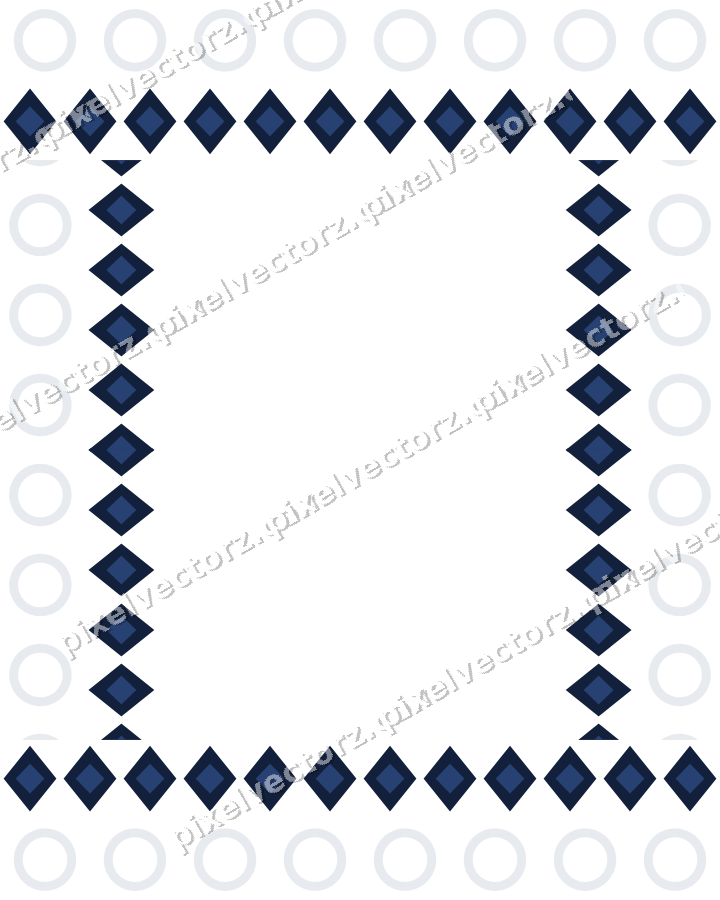 Decorative picture frame border in dark blue with diamond band