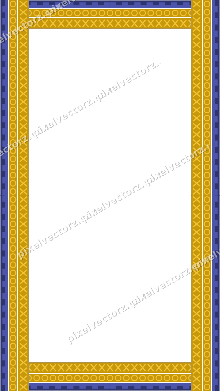 Decorative picture frame border in dark blue and amber with ring chain