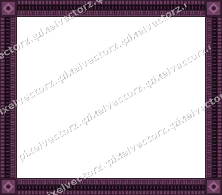 Decorative picture frame border in dark magenta and amber with dentil