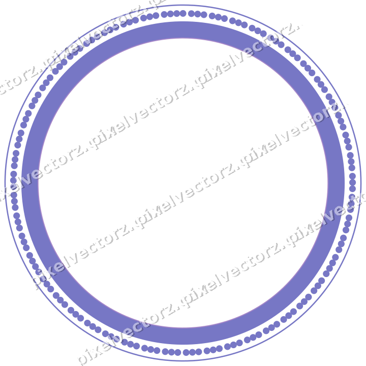 Decorative line art frame in purple and blue with oval and dotted line
