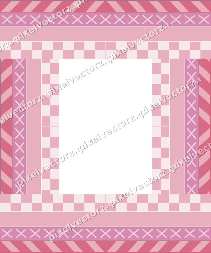 Decorative picture frame border in pale pink with cross band
