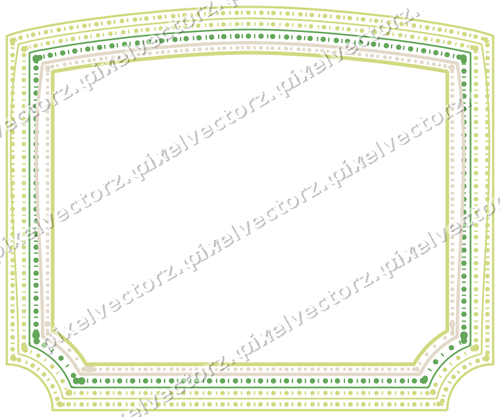 Decorative line art frame in lime and yellow with label plaque