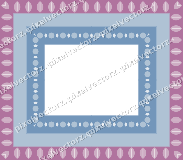 Decorative picture frame border in purple and blue with leaf moulding