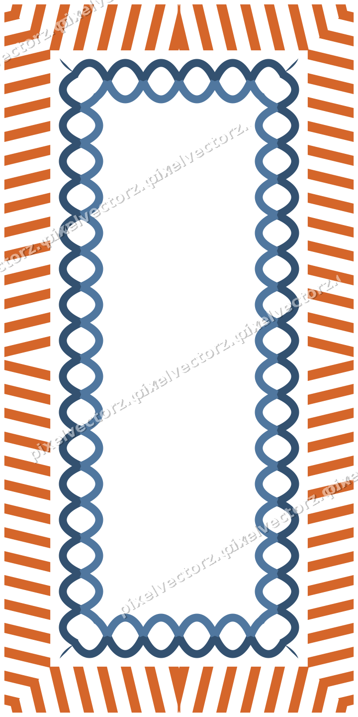 Decorative picture frame border in dark blue with diagonal band