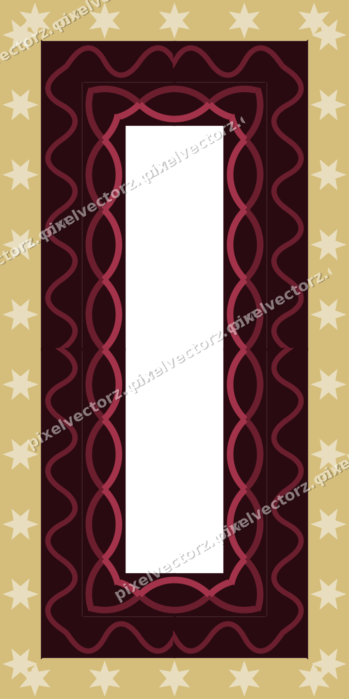Decorative picture frame border in dark pink and red with wave band