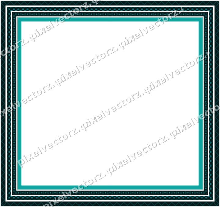 Decorative picture frame border in orange and teal with bead and reel