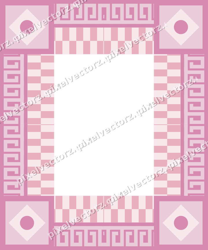 Decorative picture frame border in pale pink with greek key