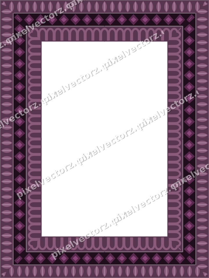 Decorative picture frame border in dark magenta with leaf moulding
