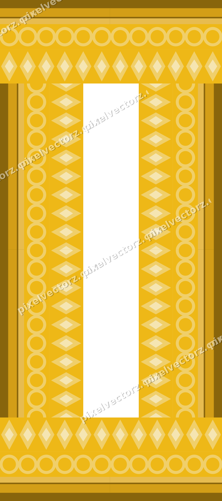 Decorative picture frame border in amber and blue with ring chain