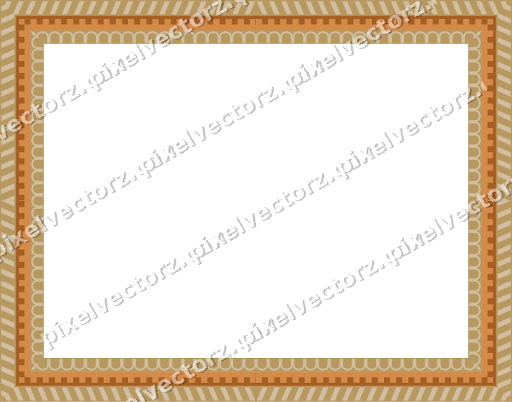 Decorative picture frame border in orange and amber with step band