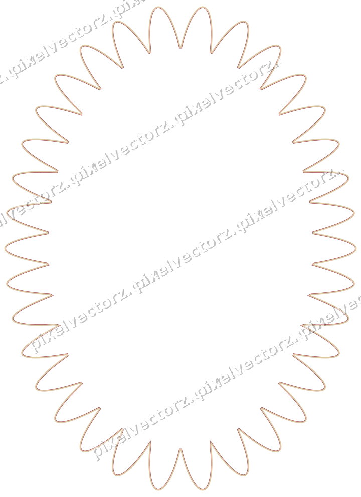 Decorative line art frame in dark pink and red with oval