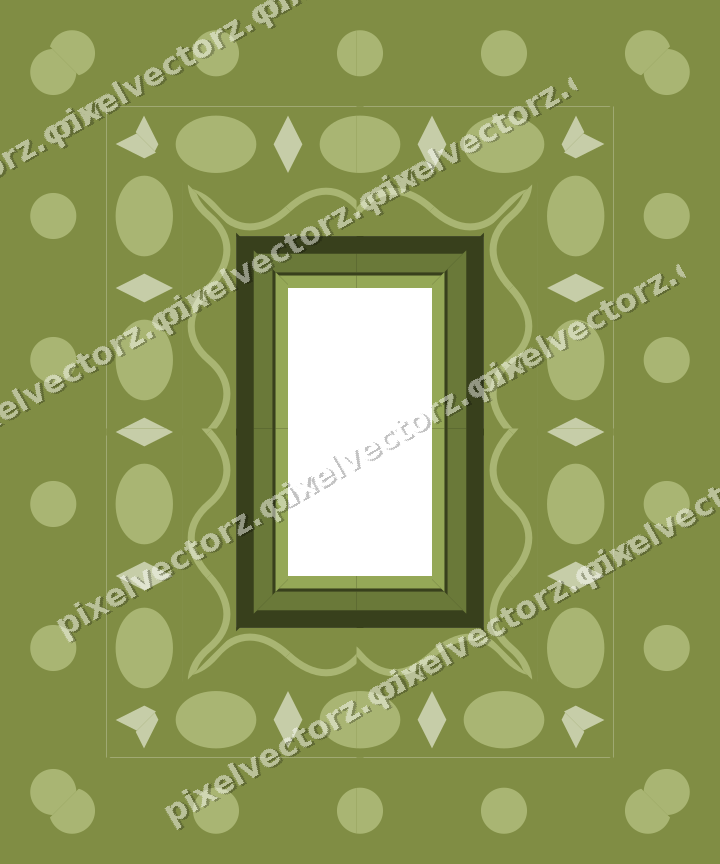 Decorative picture frame border in lime and pink with wave band
