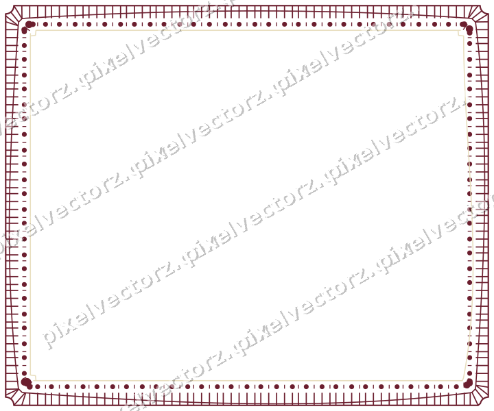 Decorative line art frame in dark pink and red with label plaque