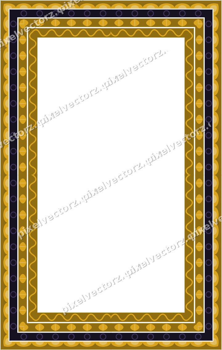 Decorative picture frame border in amber and purple with scale band