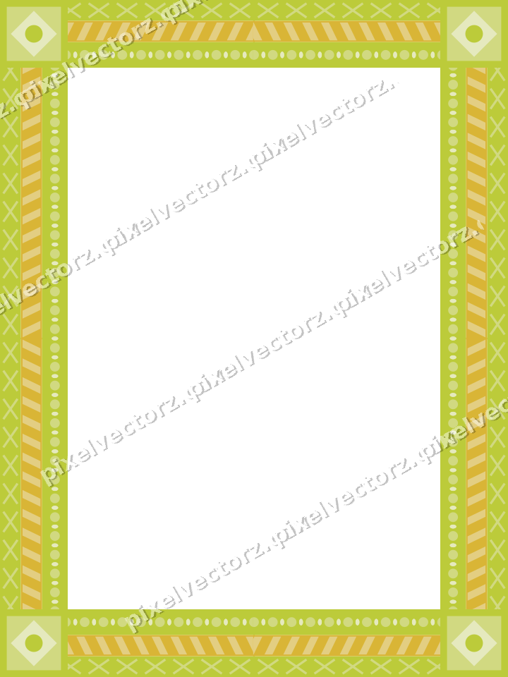 Decorative picture frame border in lime and yellow with diagonal band