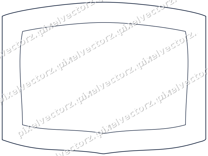 Decorative line art frame in dark blue and white with label plaque