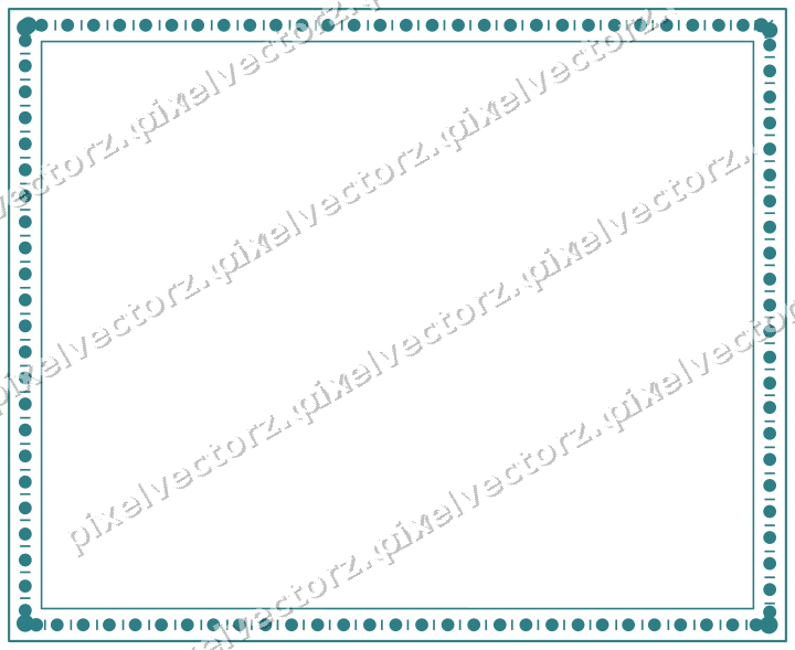 Decorative line art frame in dark teal and orange with label plaque