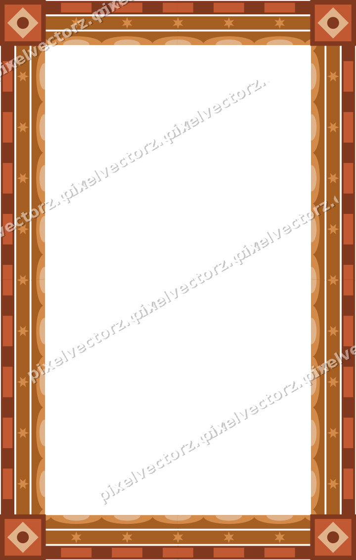 Decorative picture frame border in orange and amber with dentil