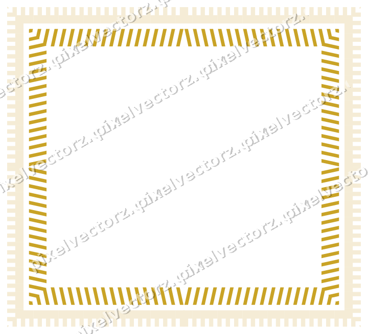 Decorative picture frame border in dark green and amber with step band