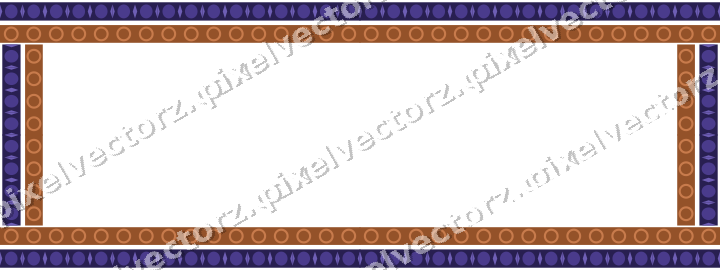 Decorative picture frame border in orange and blue with egg and dart