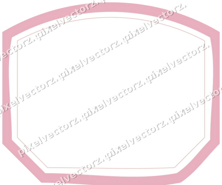 Decorative line art frame in pale pink and pale red with label plaque