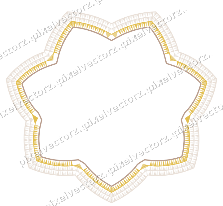 Decorative line art frame in amber and pale orange with oval