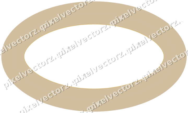 Decorative line art frame in orange and amber with oval and solid band
