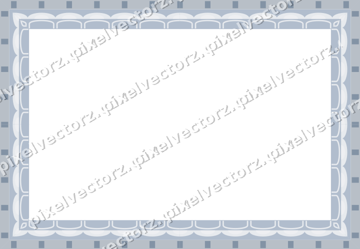 Decorative picture frame border in dark blue and white with scale band