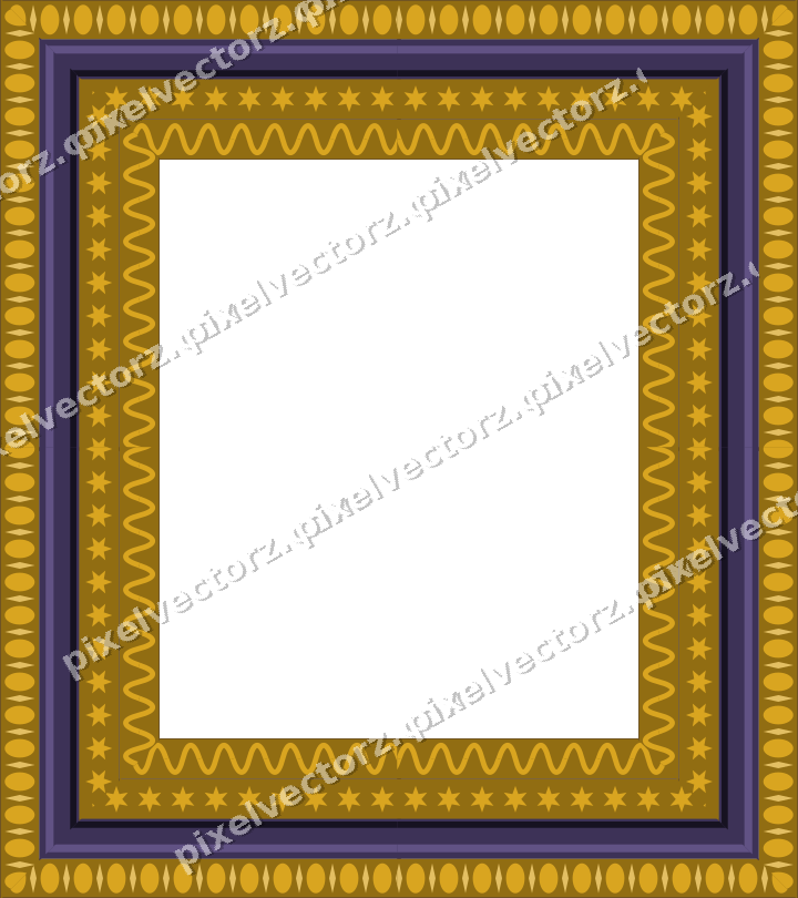 Decorative picture frame border in amber and purple with egg and dart