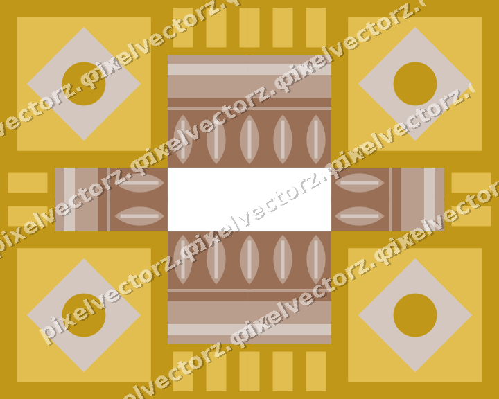 Decorative picture frame border in amber and pale orange with dentil