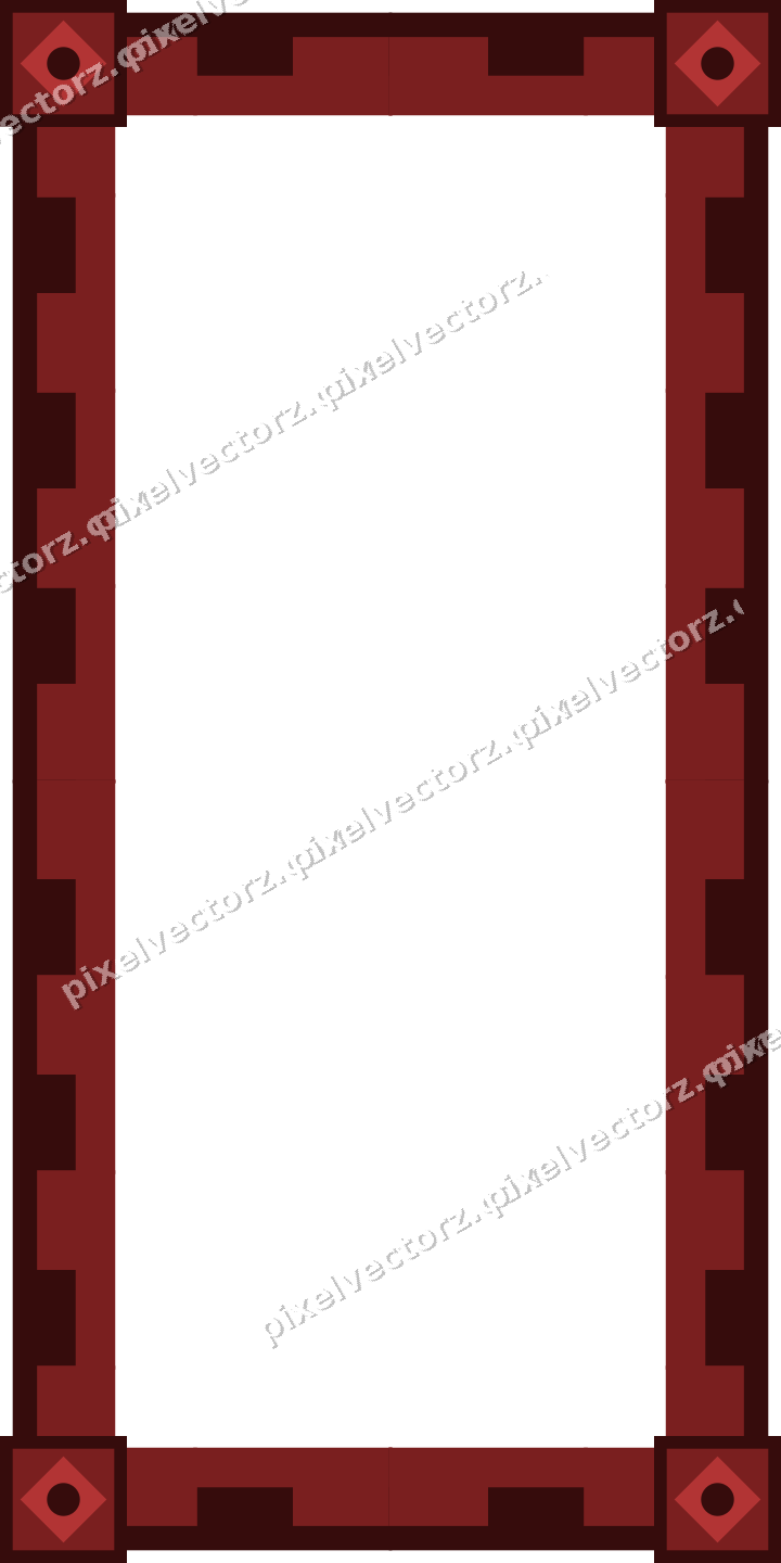 Decorative picture frame border in dark red with step band