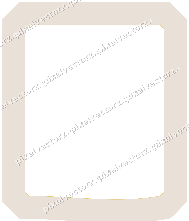 Decorative line art frame in amber and pale orange with label plaque