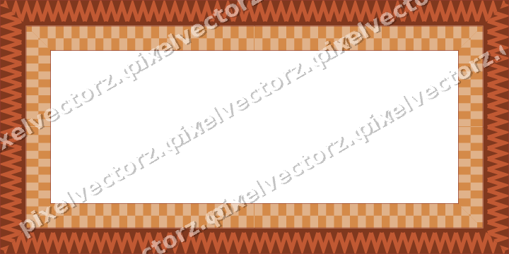 Decorative picture frame border in orange and amber with zigzag