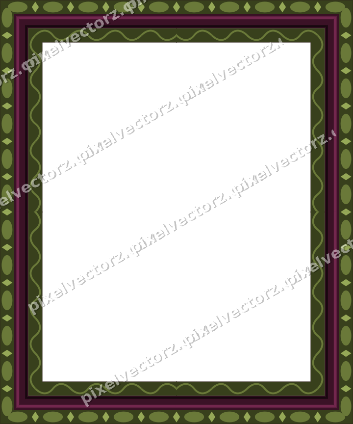 Decorative picture frame border in lime and pink with egg and dart