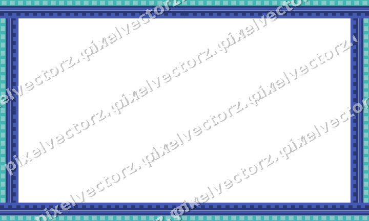 Decorative picture frame border in blue and cyan with dentil