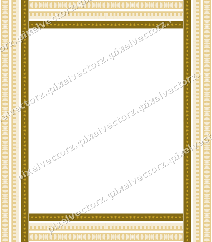 Decorative picture frame border in dark green and amber with step band