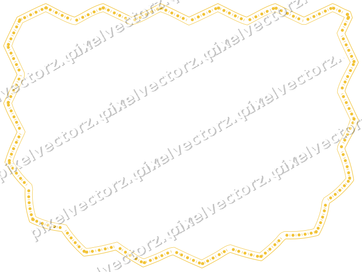 Decorative line art frame in dark blue and amber with shield