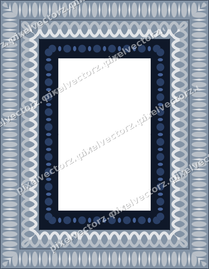 Decorative picture frame border in dark blue and white with guilloche