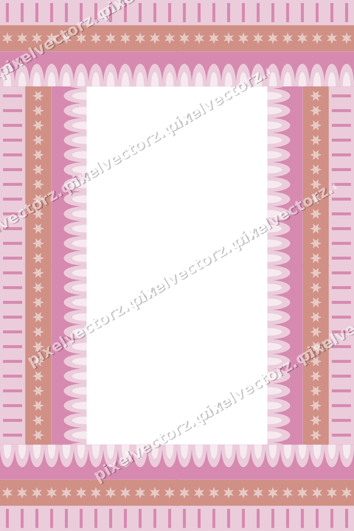 Decorative picture frame border in pale pink with star band