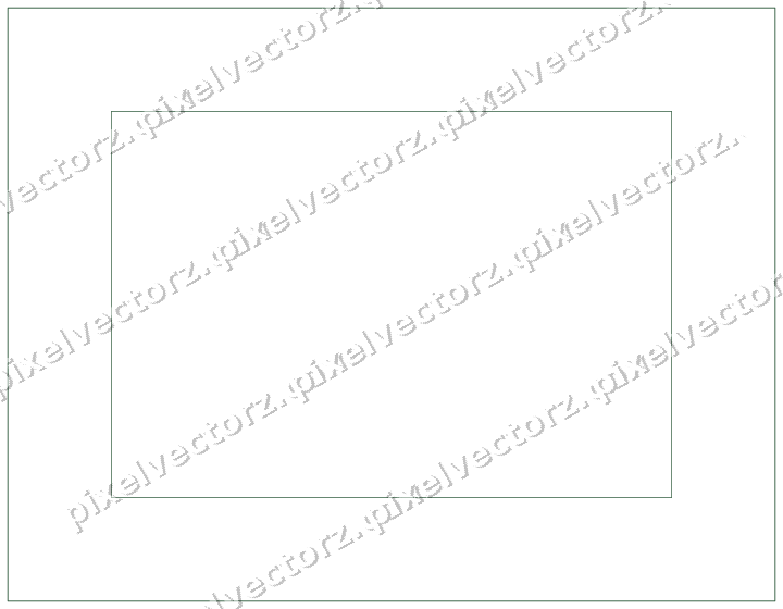 Decorative line art frame in dark green and amber with label plaque