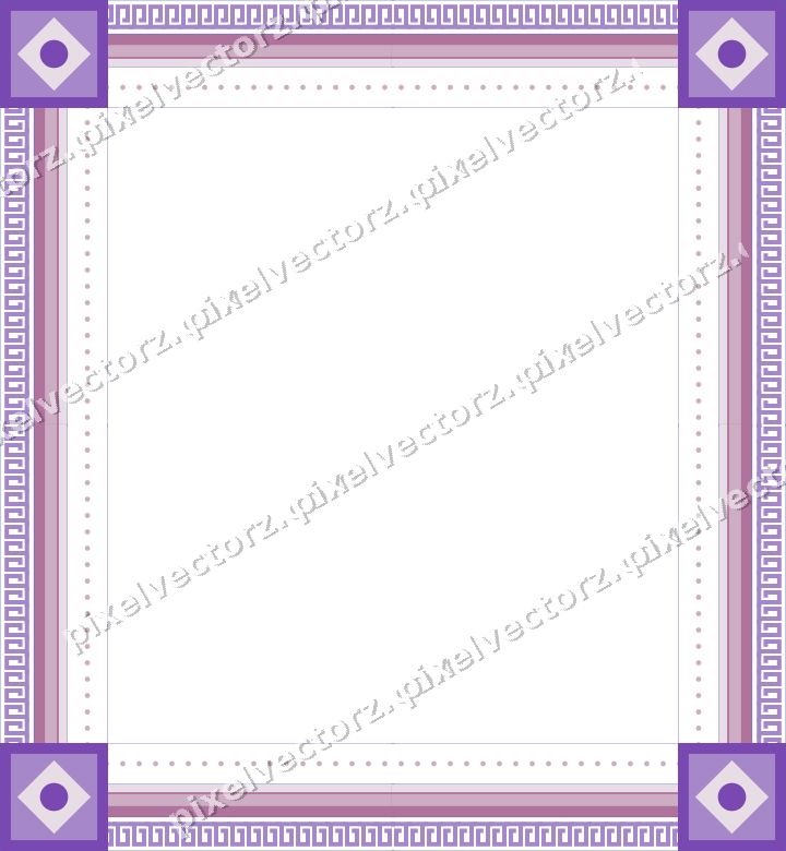 Decorative picture frame border in purple and blue with greek key
