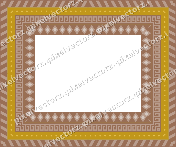 Decorative picture frame border in amber and pale orange with dot row