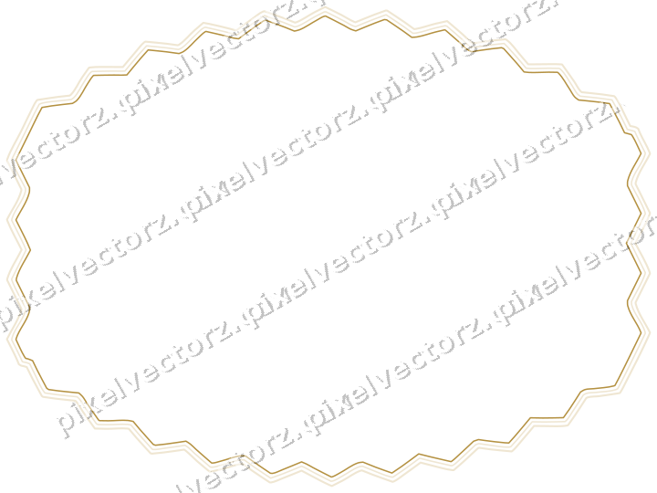 Decorative line art frame in dark magenta and amber with label plaque